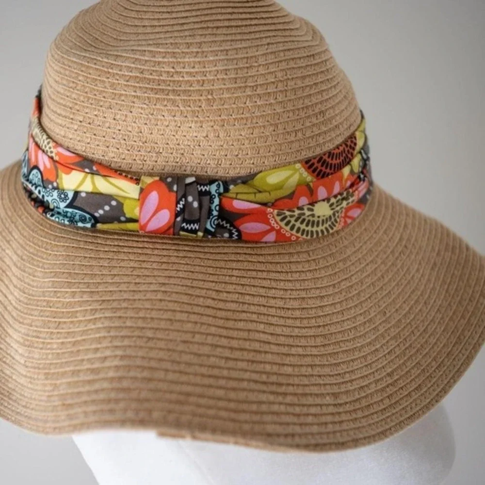 Vera Bradley Wide-Brimmed Floppy Straw Hat‎